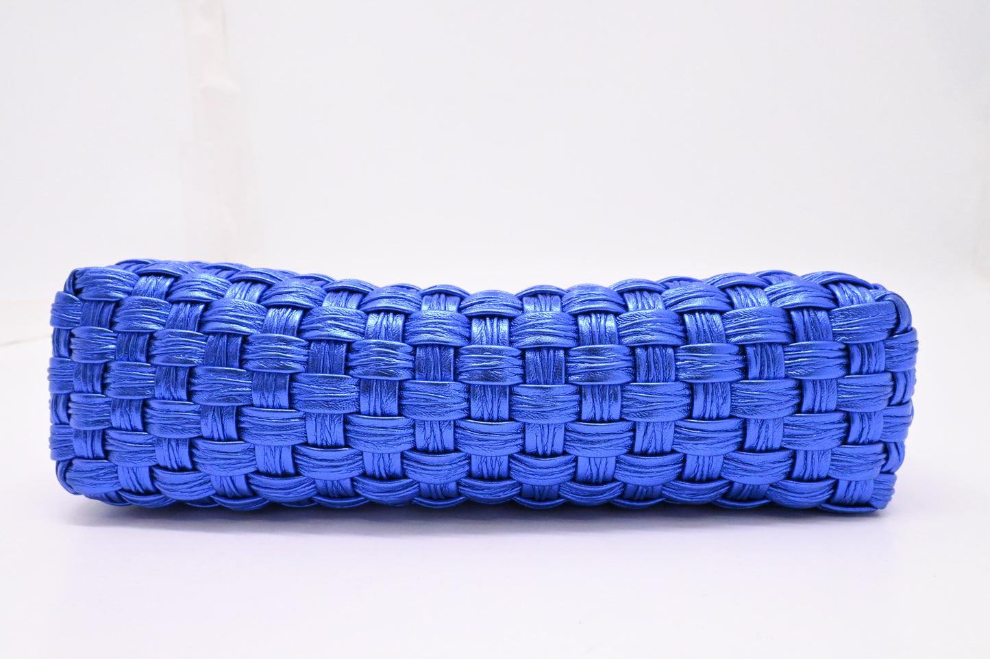 Ferragamo Trifolio Shoulder Bag in Metallic Blue Leather