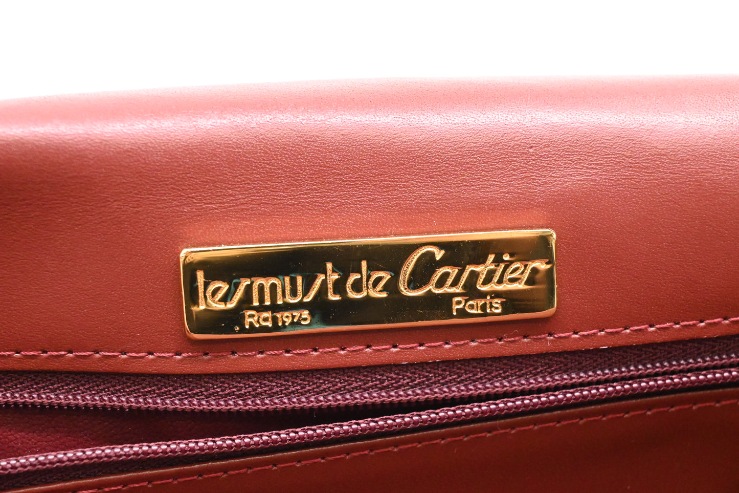Cartier Clutch in Burgundy Leather