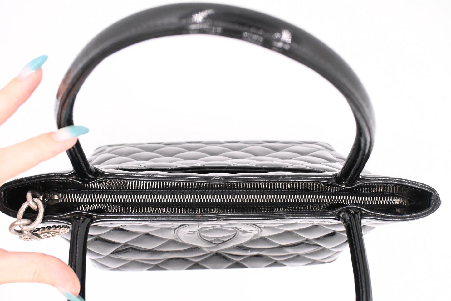Chanel Medallion Tote in Black Patent Leather