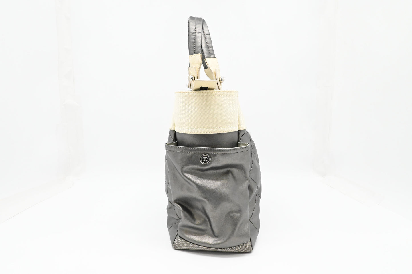 Chanel Paris-Biarritz Tote in Grey Coated Canvas