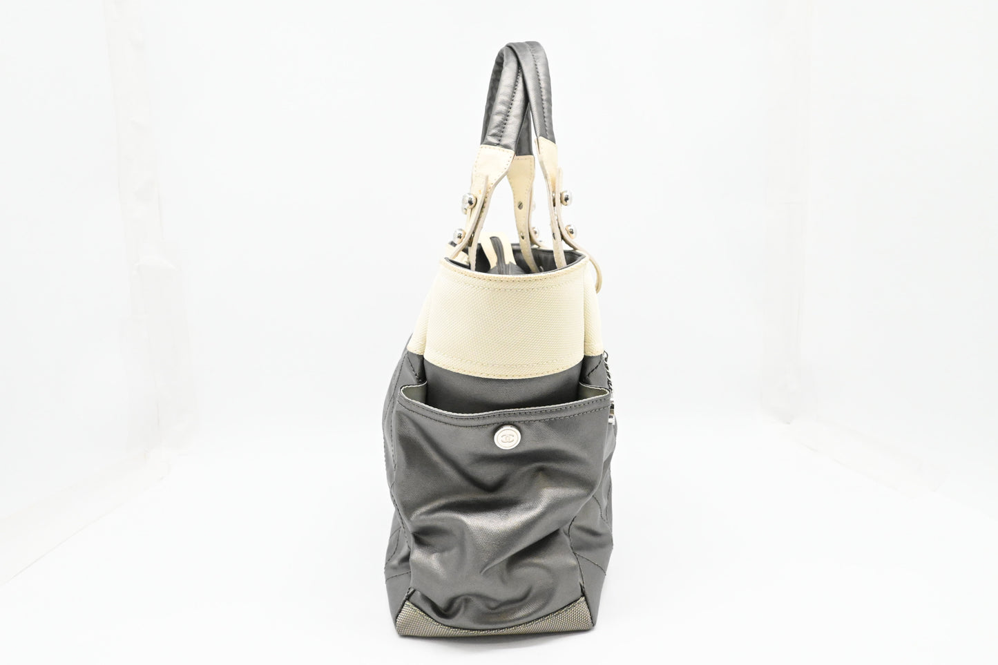 Chanel Paris-Biarritz Tote in Grey Coated Canvas