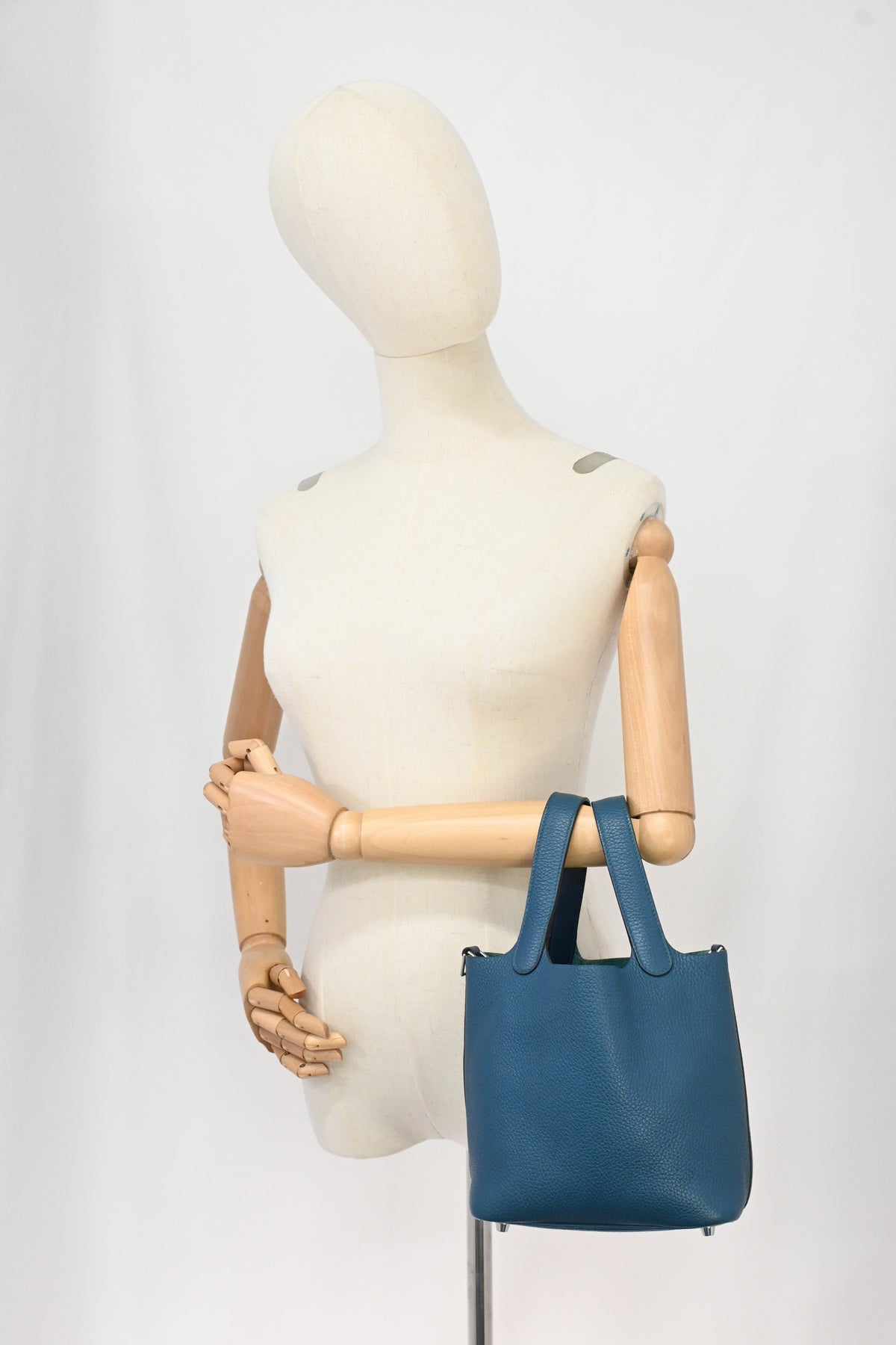 Hermes Picotin 18 in Blue Clemence Leather