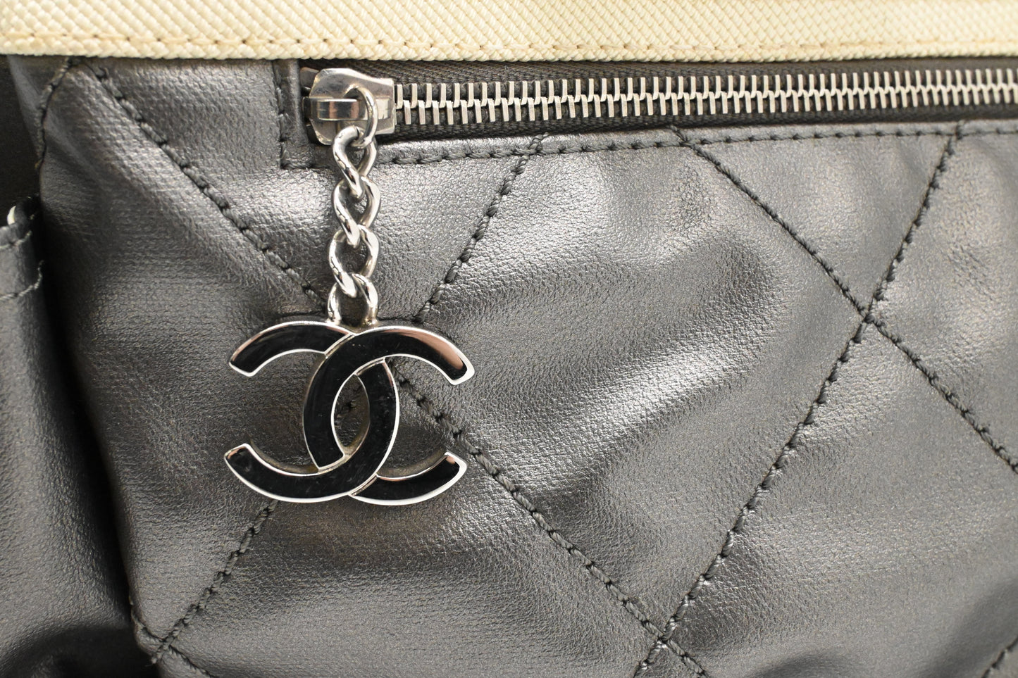 Chanel Paris-Biarritz Tote in Grey Coated Canvas