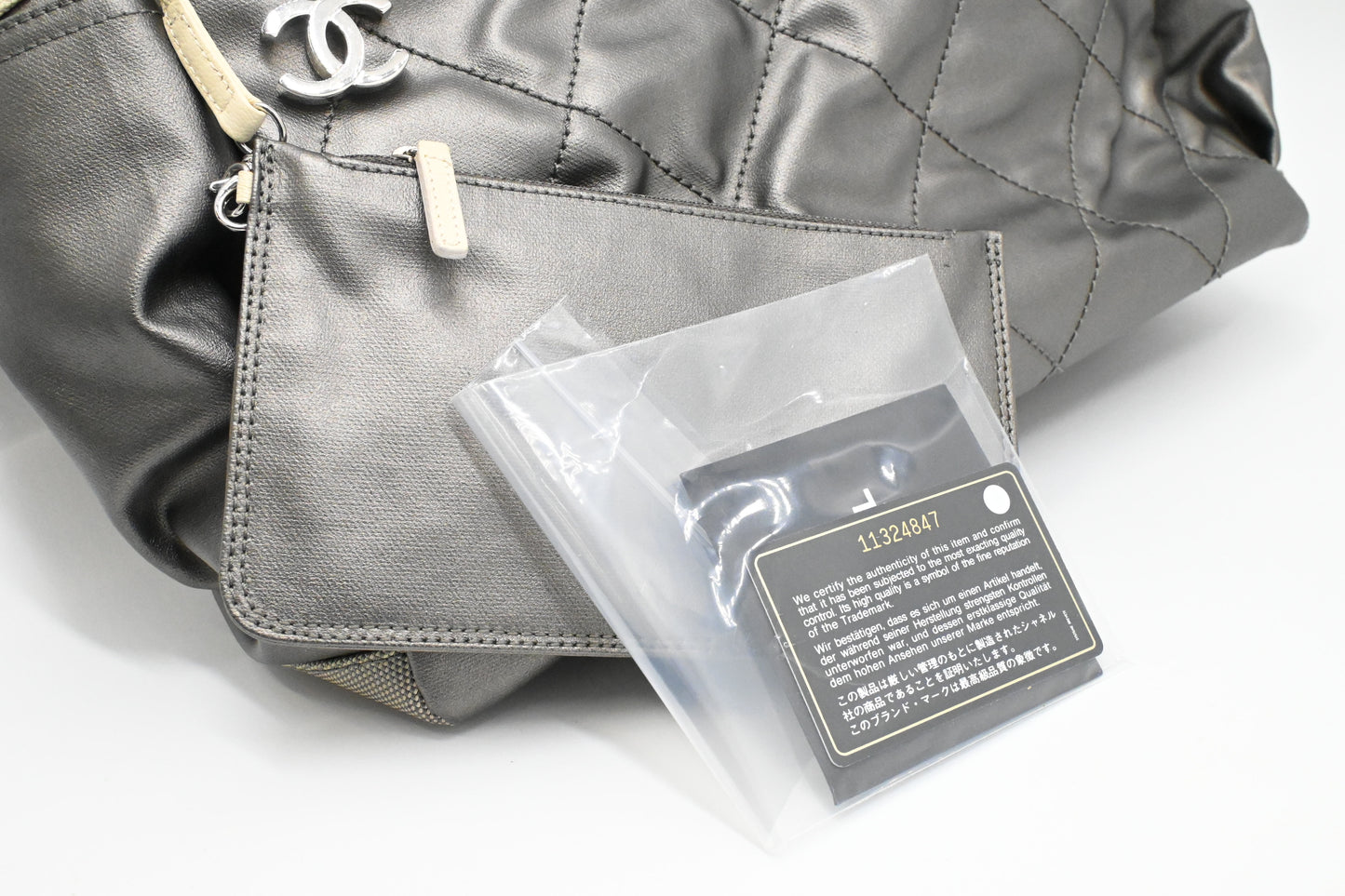 Chanel Paris-Biarritz Tote in Grey Coated Canvas