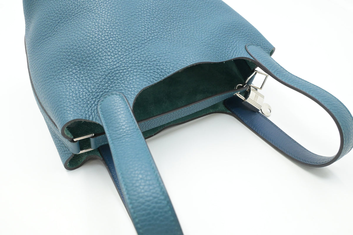 Hermes Picotin 18 in Blue Clemence Leather