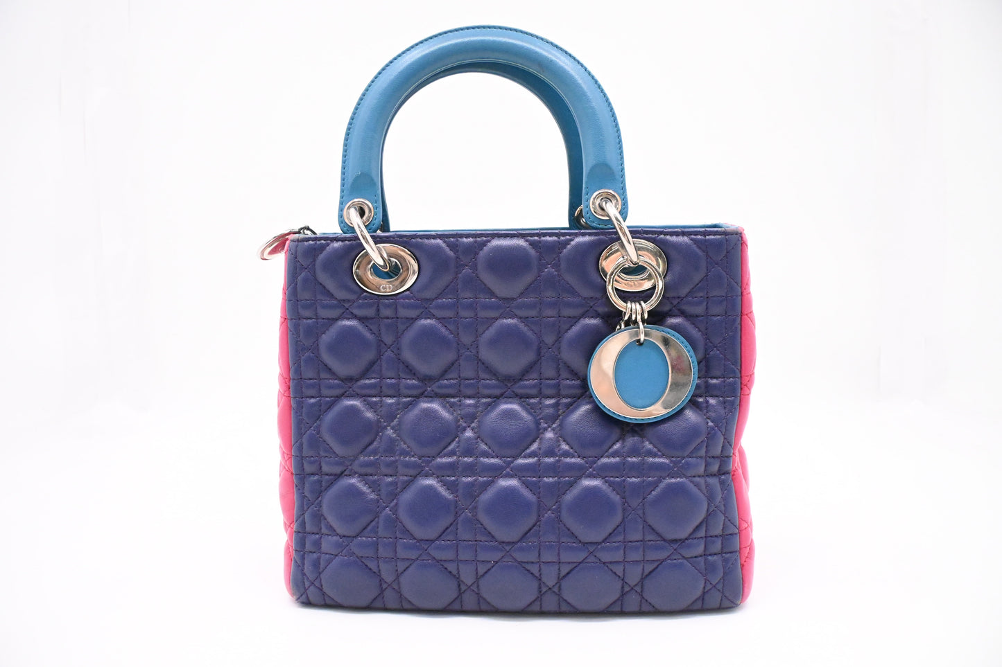 Dior Lady Dior in Blue, Fuchsia and Turquoise Cannage Lambskin