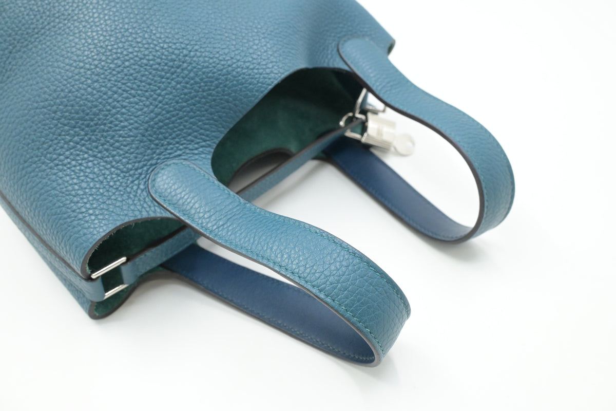 Hermes Picotin 18 in Blue Clemence Leather