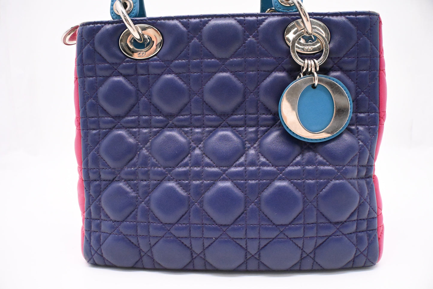 Dior Lady Dior in Blue, Fuchsia and Turquoise Cannage Lambskin