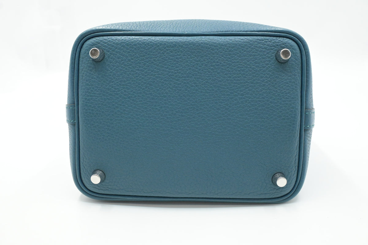 Hermes Picotin 18 in Blue Clemence Leather