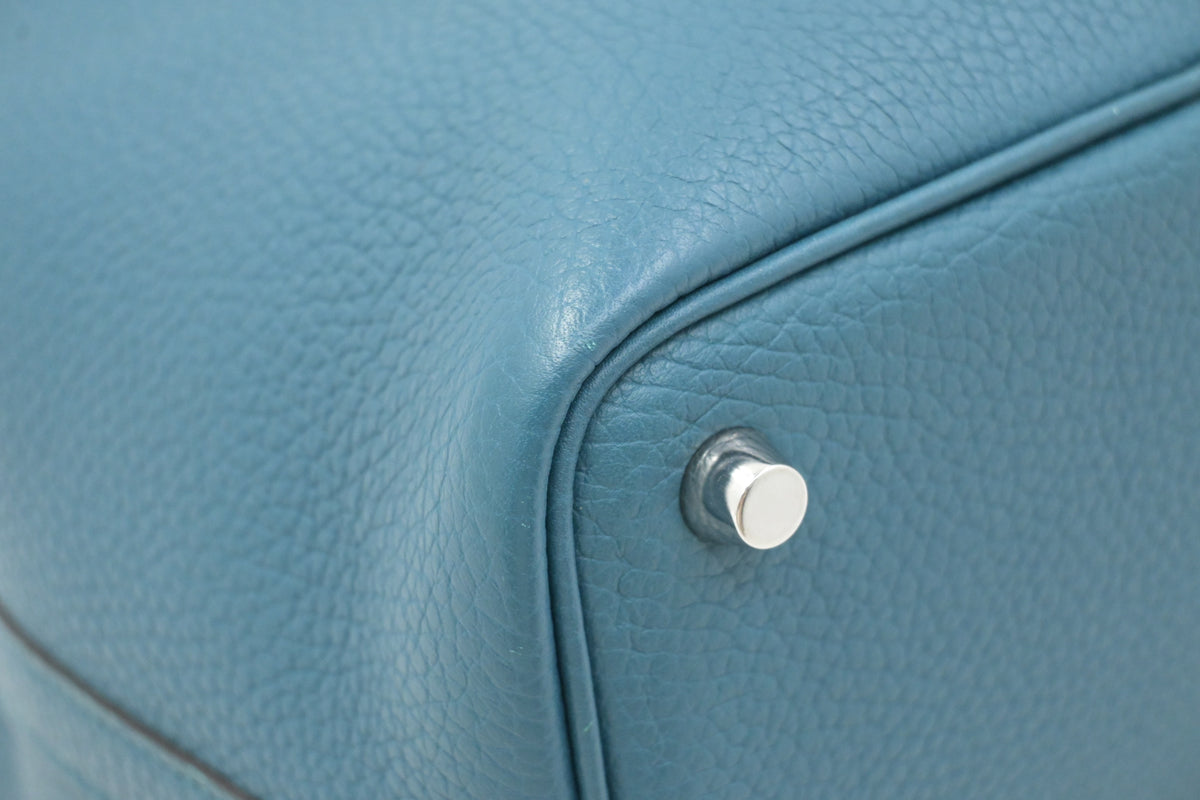 Hermes Picotin 18 in Blue Clemence Leather