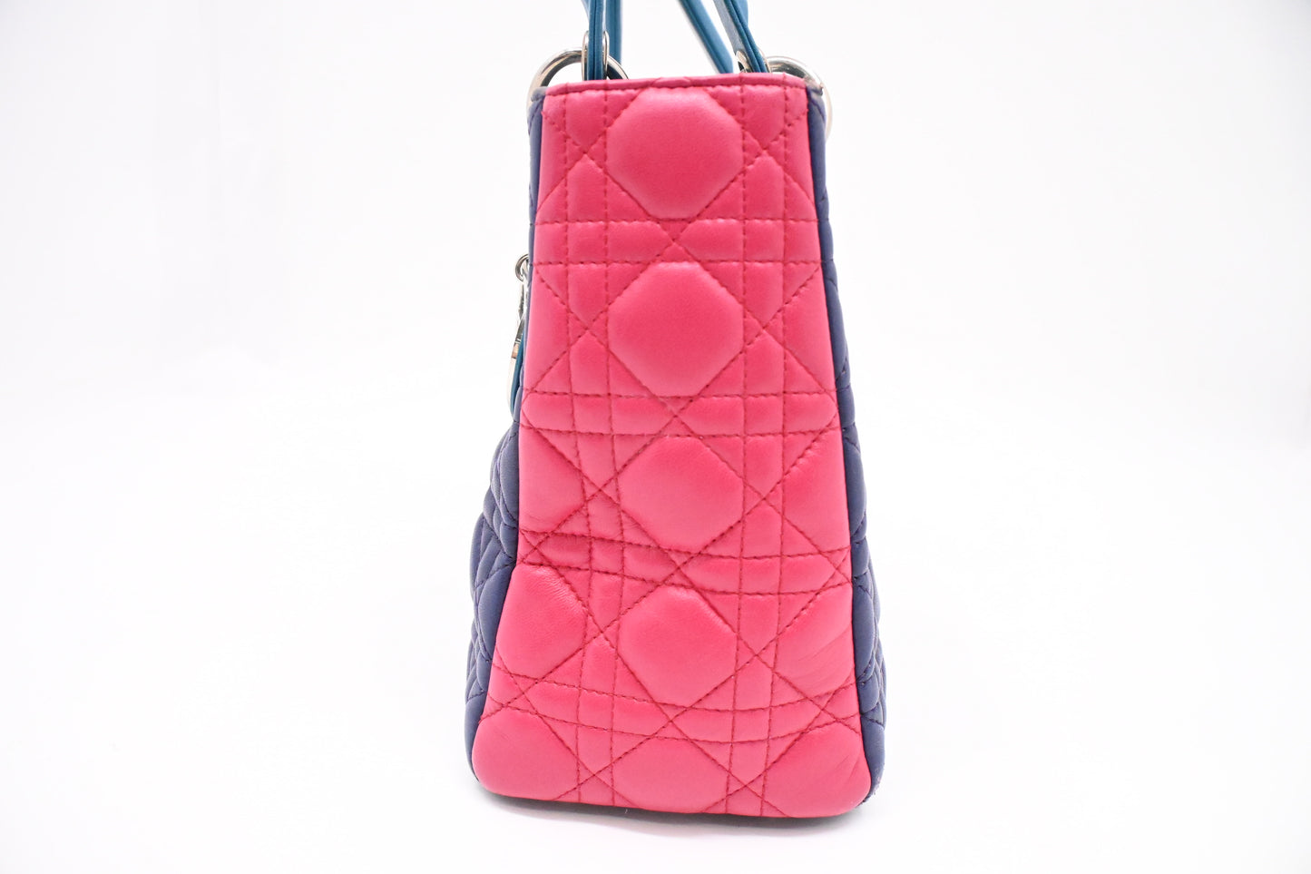 Dior Lady Dior in Blue, Fuchsia and Turquoise Cannage Lambskin