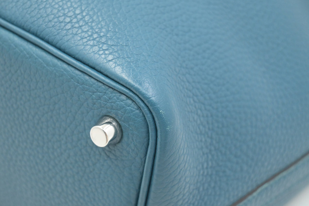 Hermes Picotin 18 in Blue Clemence Leather