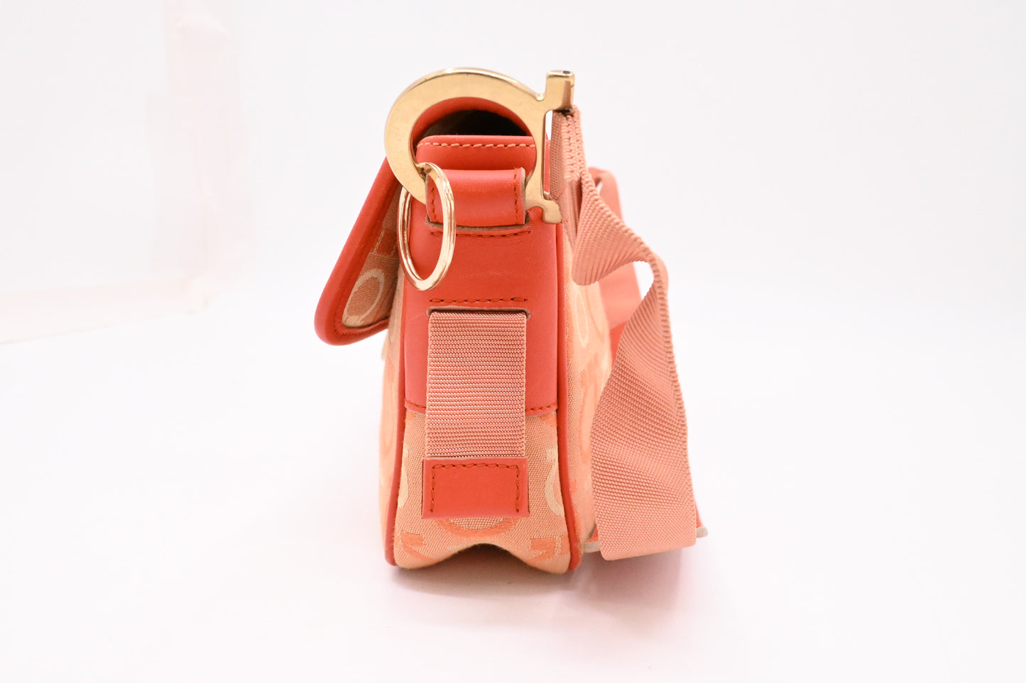 Ferragamo Shoulder Bag in Orange Gancini Canvas