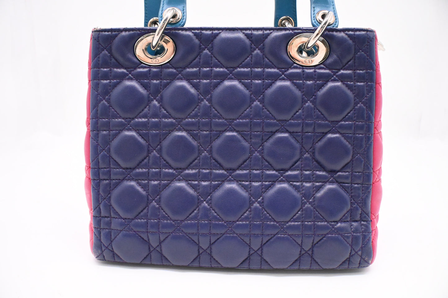 Dior Lady Dior in Blue, Fuchsia and Turquoise Cannage Lambskin