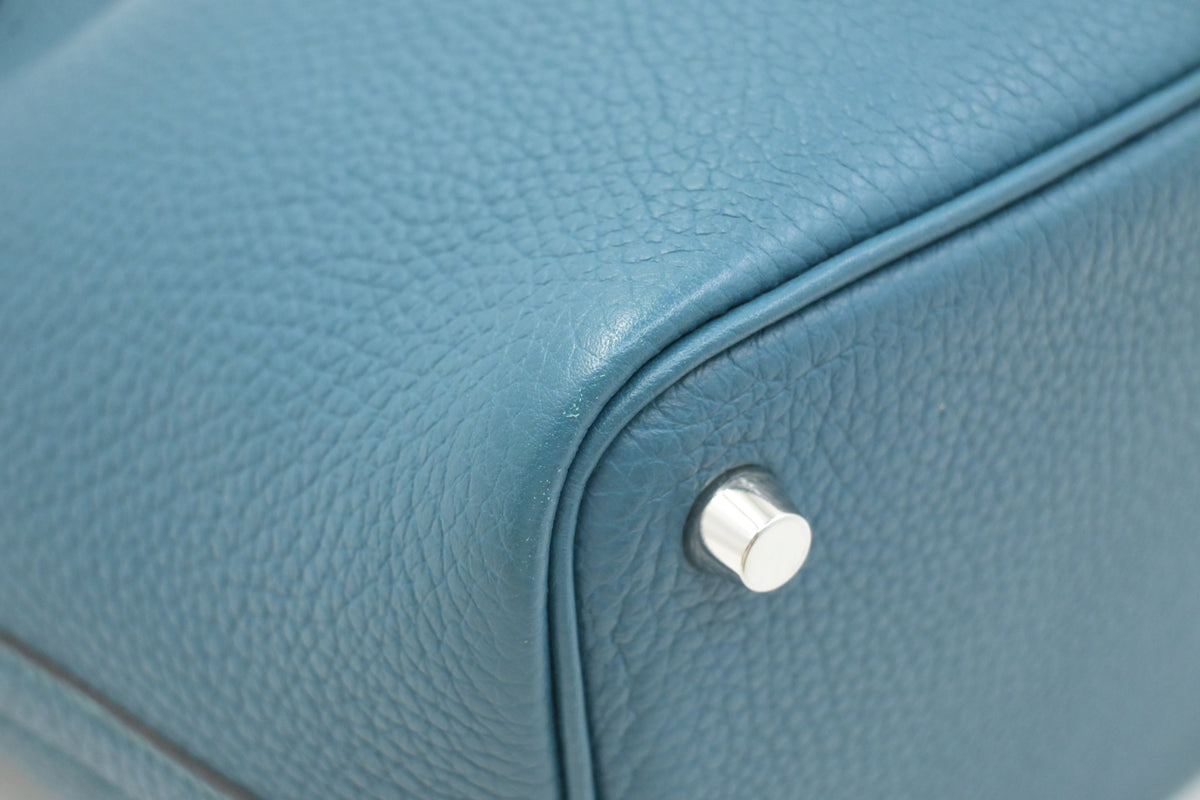 Hermes Picotin 18 in Blue Clemence Leather