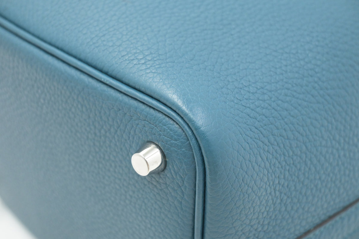 Hermes Picotin 18 in Blue Clemence Leather