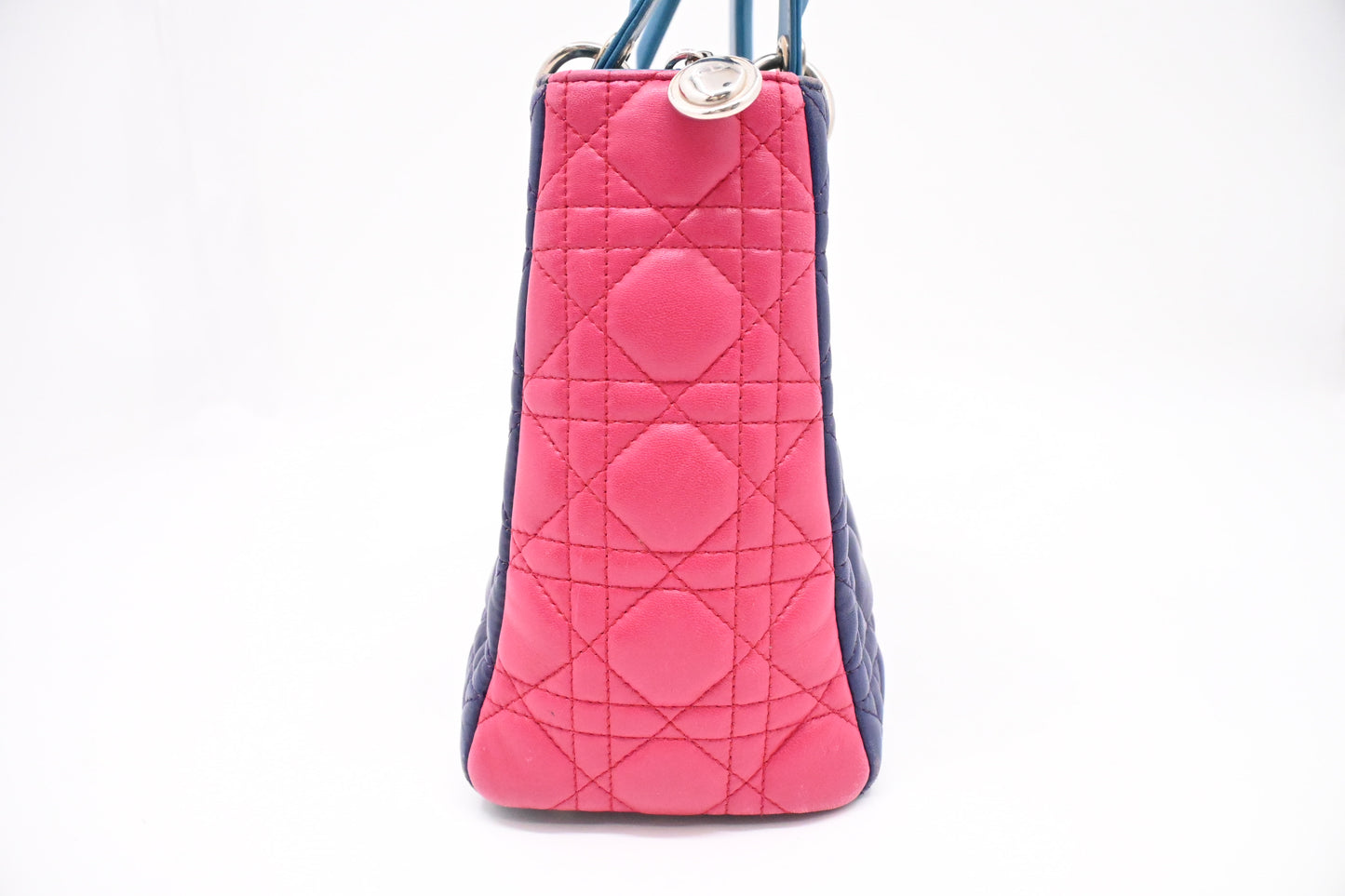 Dior Lady Dior in Blue, Fuchsia and Turquoise Cannage Lambskin