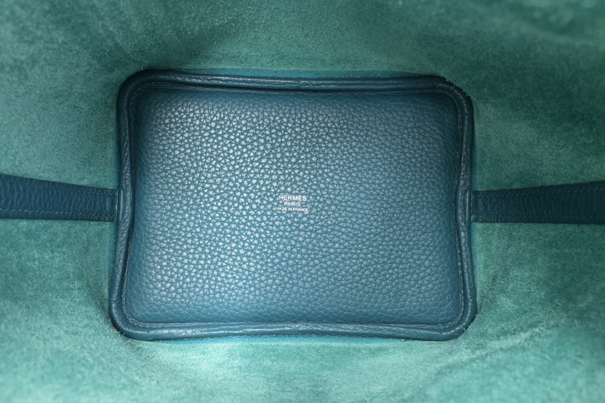 Hermes Picotin 18 in Blue Clemence Leather