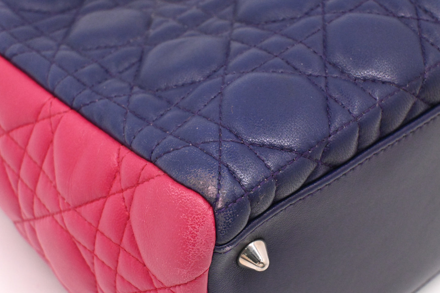 Dior Lady Dior in Blue, Fuchsia and Turquoise Cannage Lambskin