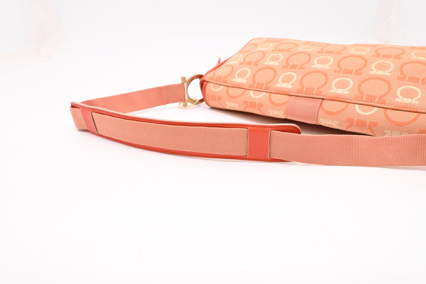Ferragamo Shoulder Bag in Orange Gancini Canvas