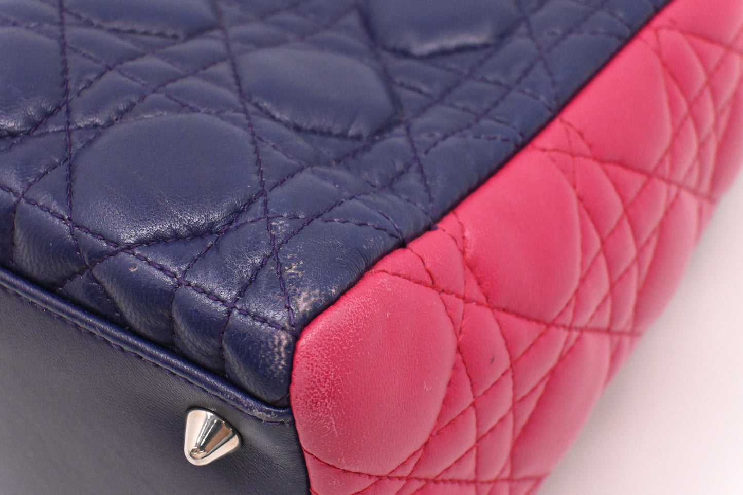 Dior Lady Dior in Blue, Fuchsia and Turquoise Cannage Lambskin