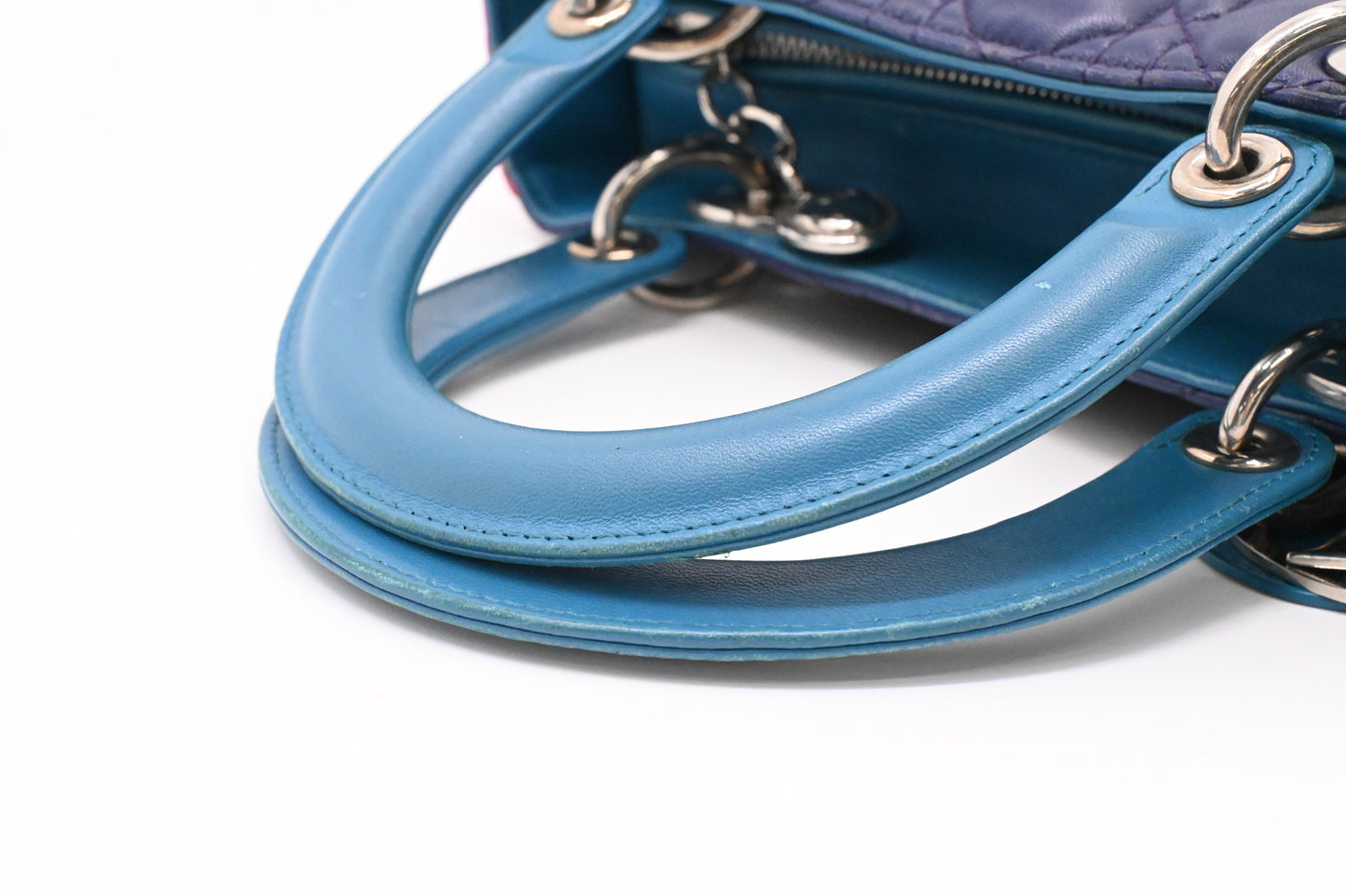 Dior Lady Dior in Blue, Fuchsia and Turquoise Cannage Lambskin