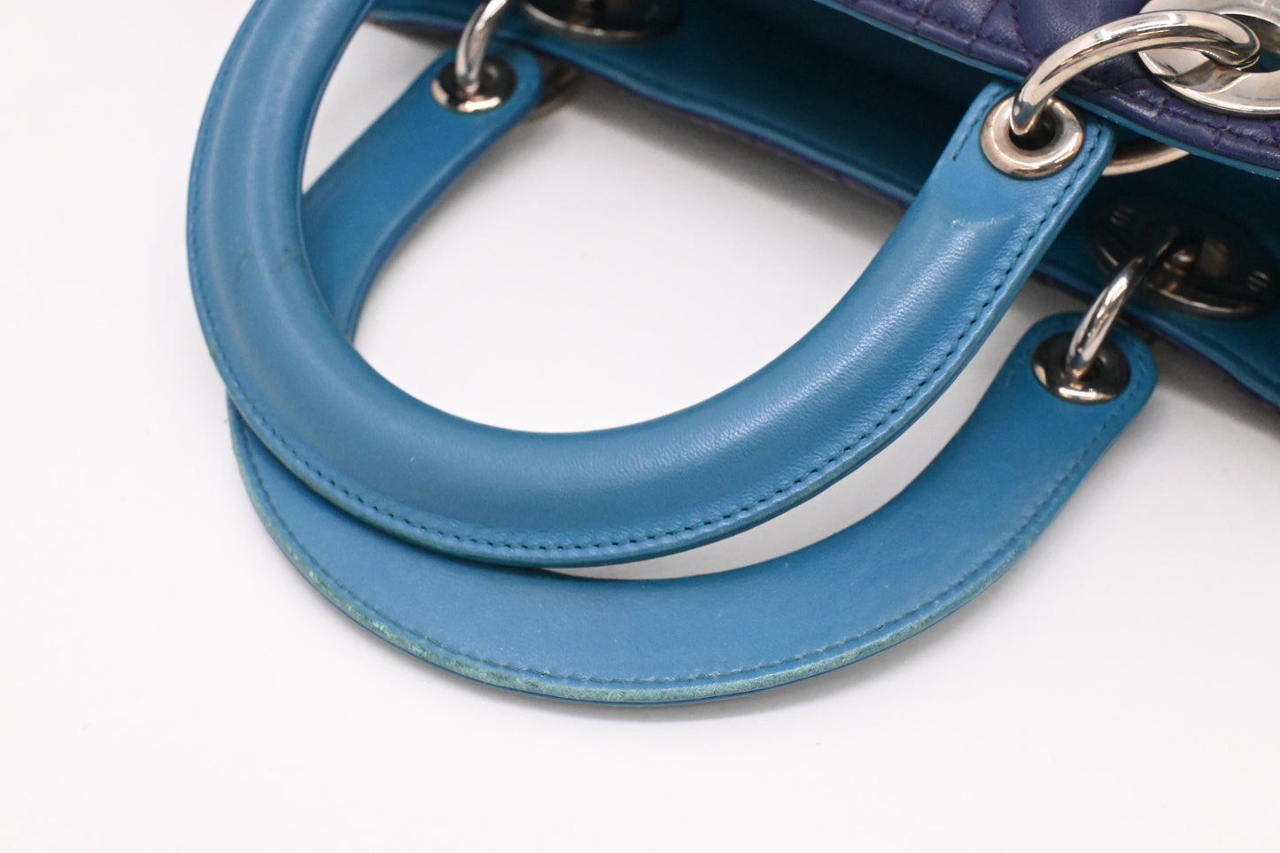 Dior Lady Dior in Blue, Fuchsia and Turquoise Cannage Lambskin
