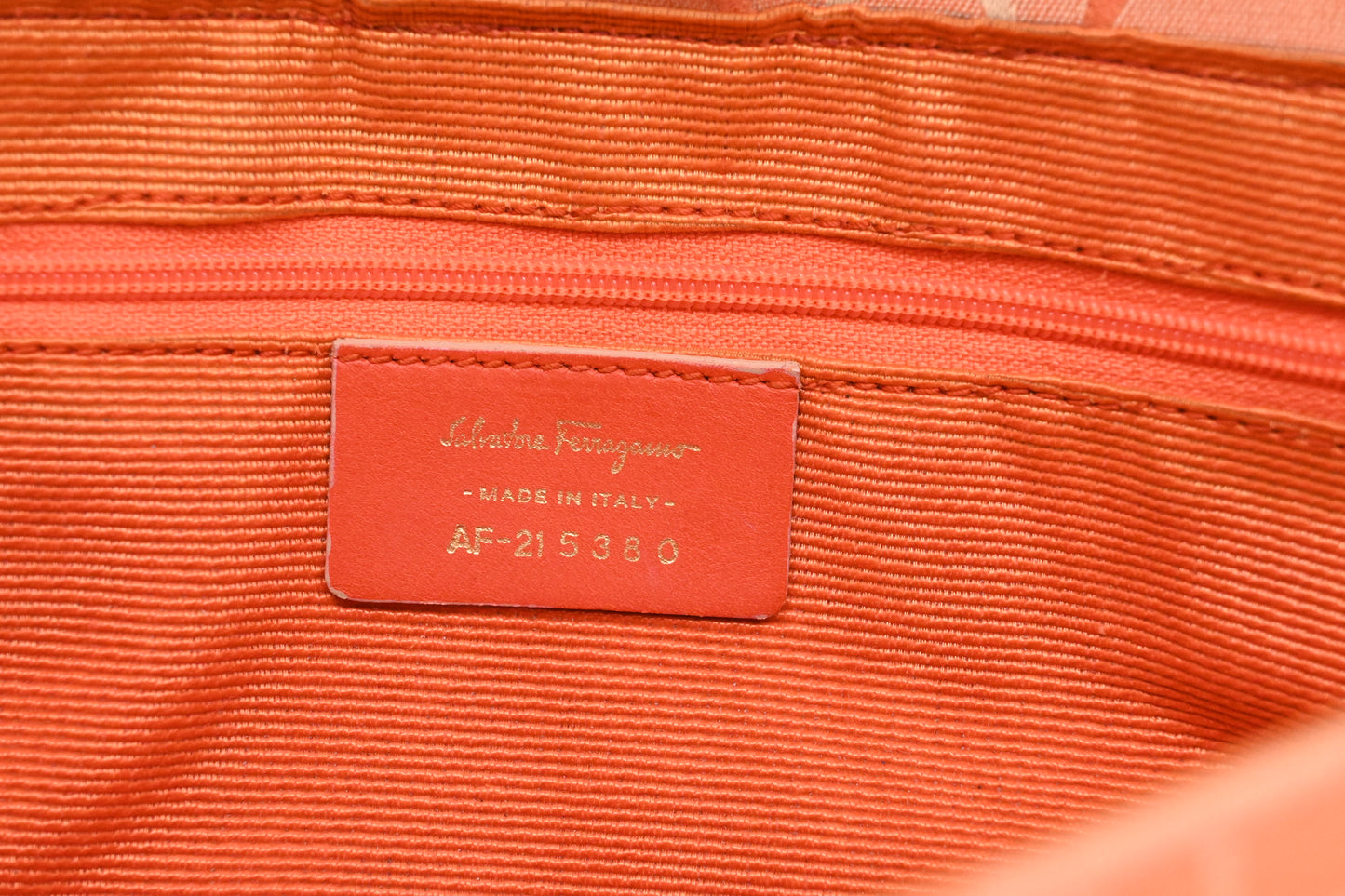 Ferragamo Shoulder Bag in Orange Gancini Canvas