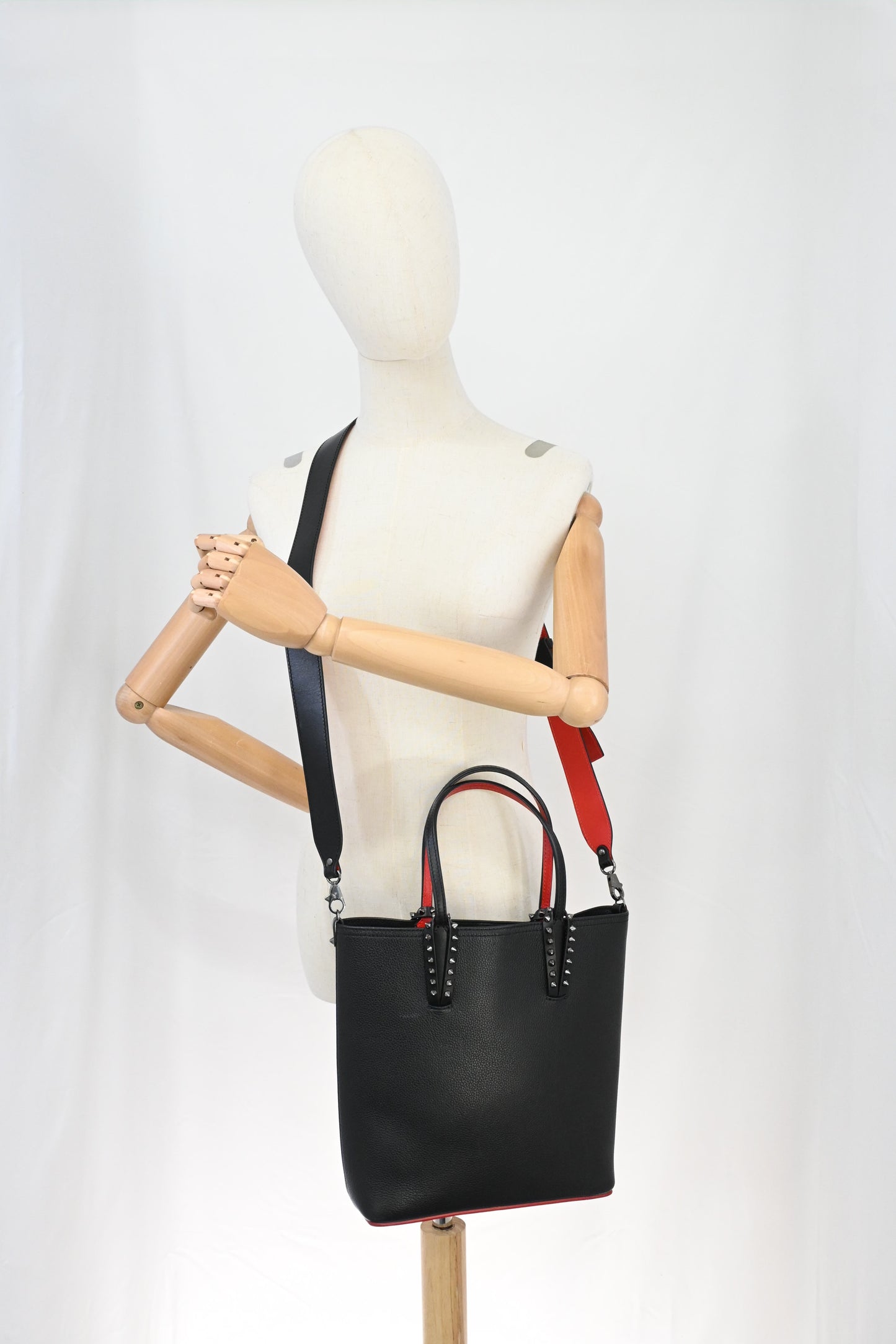 Louboutin Cabata Mini Tote in Black Leather