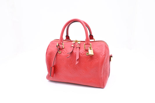 Louis Vuitton Speedy 25 Bandouliere in Red Empreinte Leather