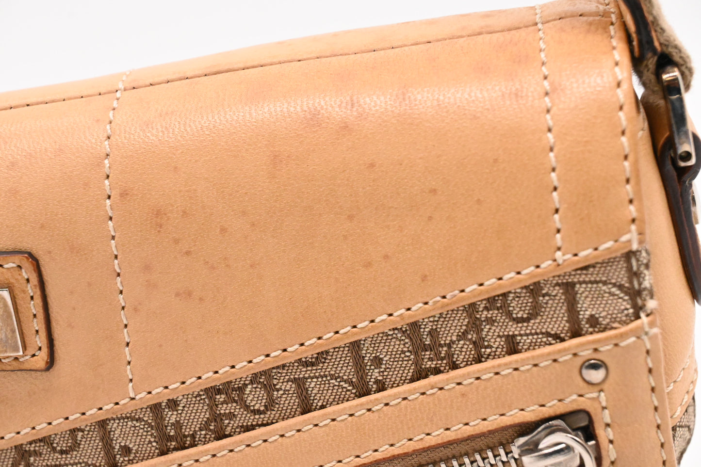 Dior Street Chic Shoulder Bag in Beige Leather