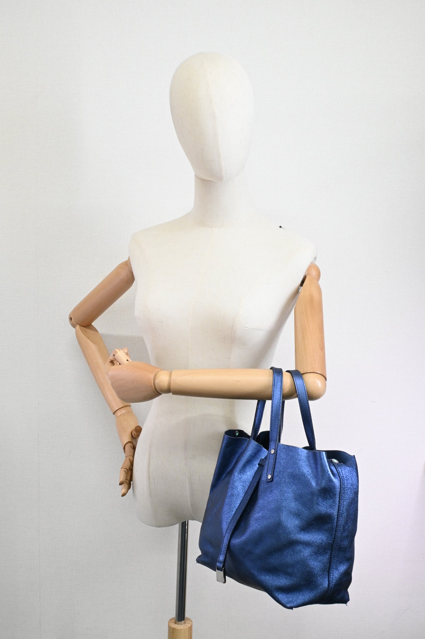 Tiffany & Co. Reversible Tote in Metallic Blue Leather