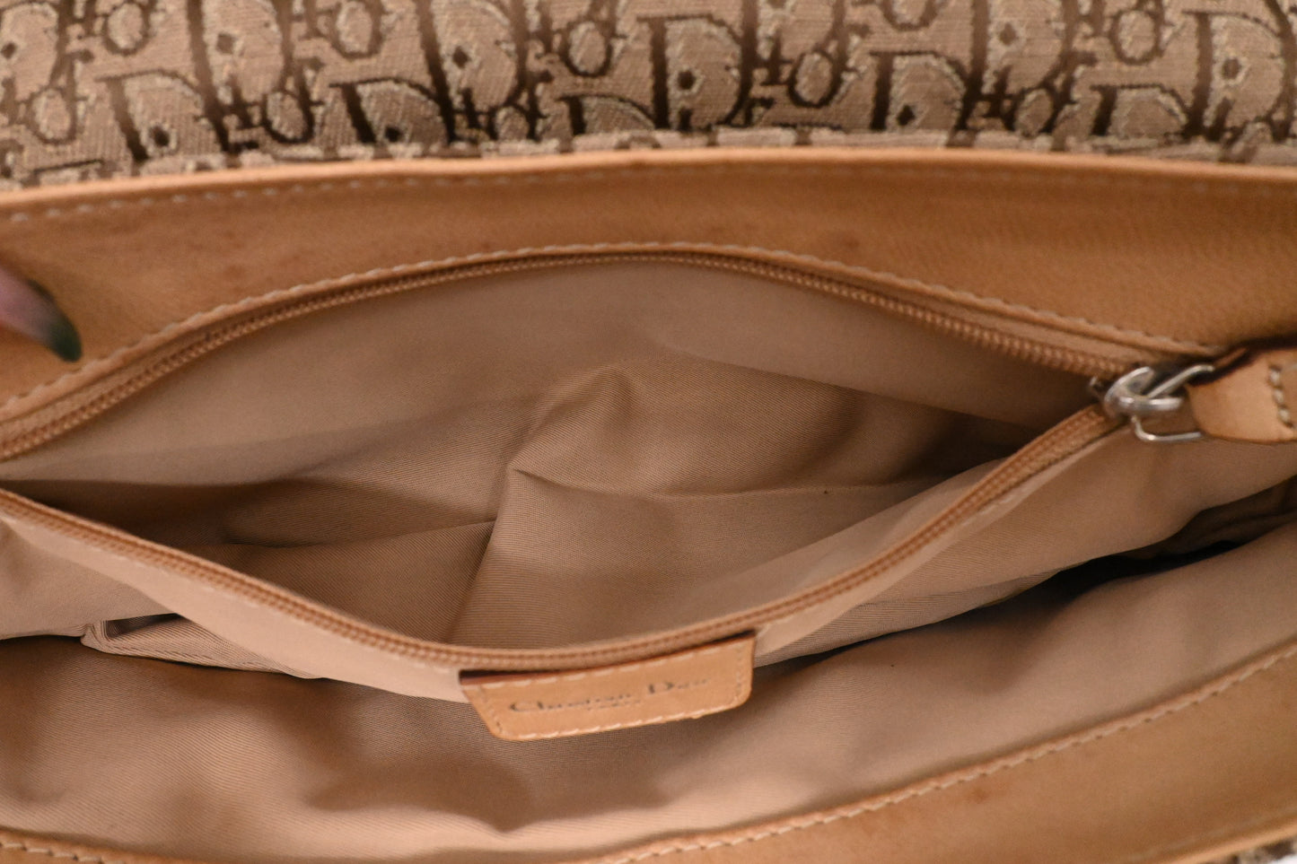 Dior Street Chic Shoulder Bag in Beige Leather