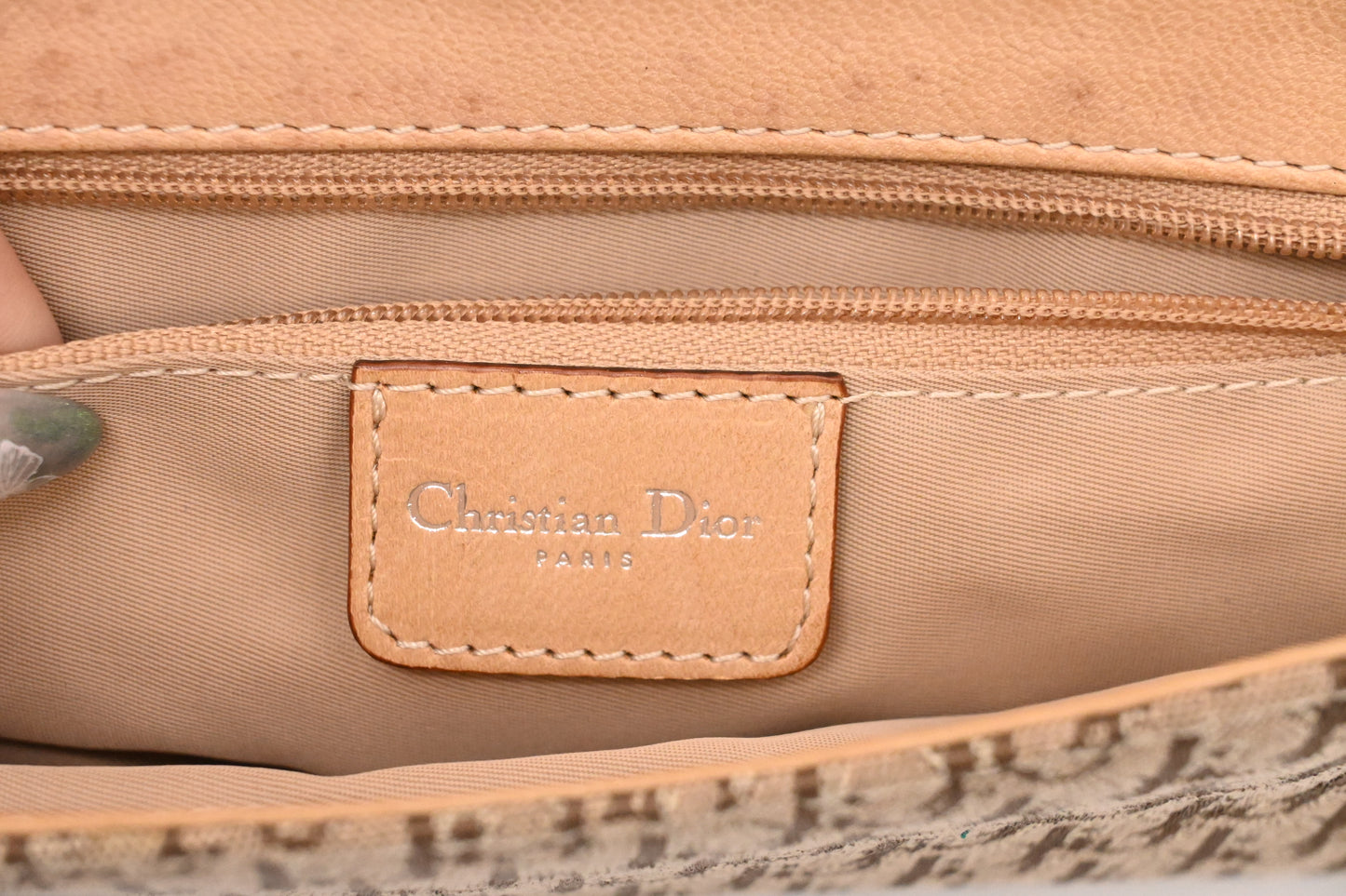 Dior Street Chic Shoulder Bag in Beige Leather