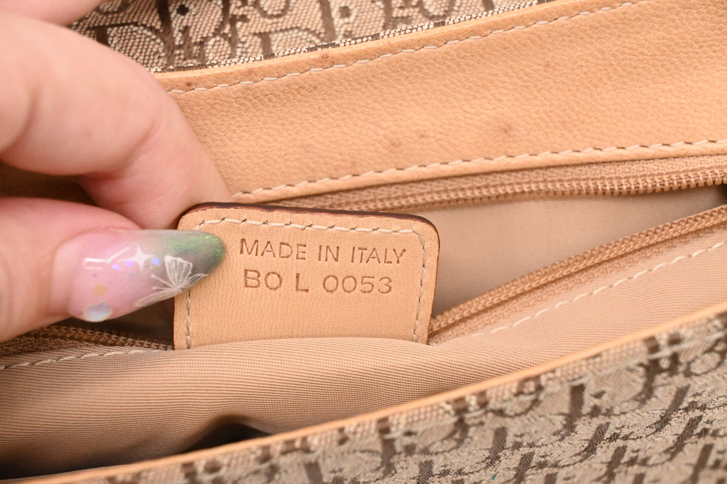Dior Street Chic Shoulder Bag in Beige Leather
