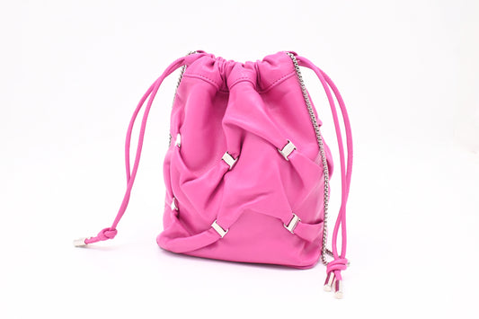 Ferragamo Small Bucket Bag in Fuchsia Leather