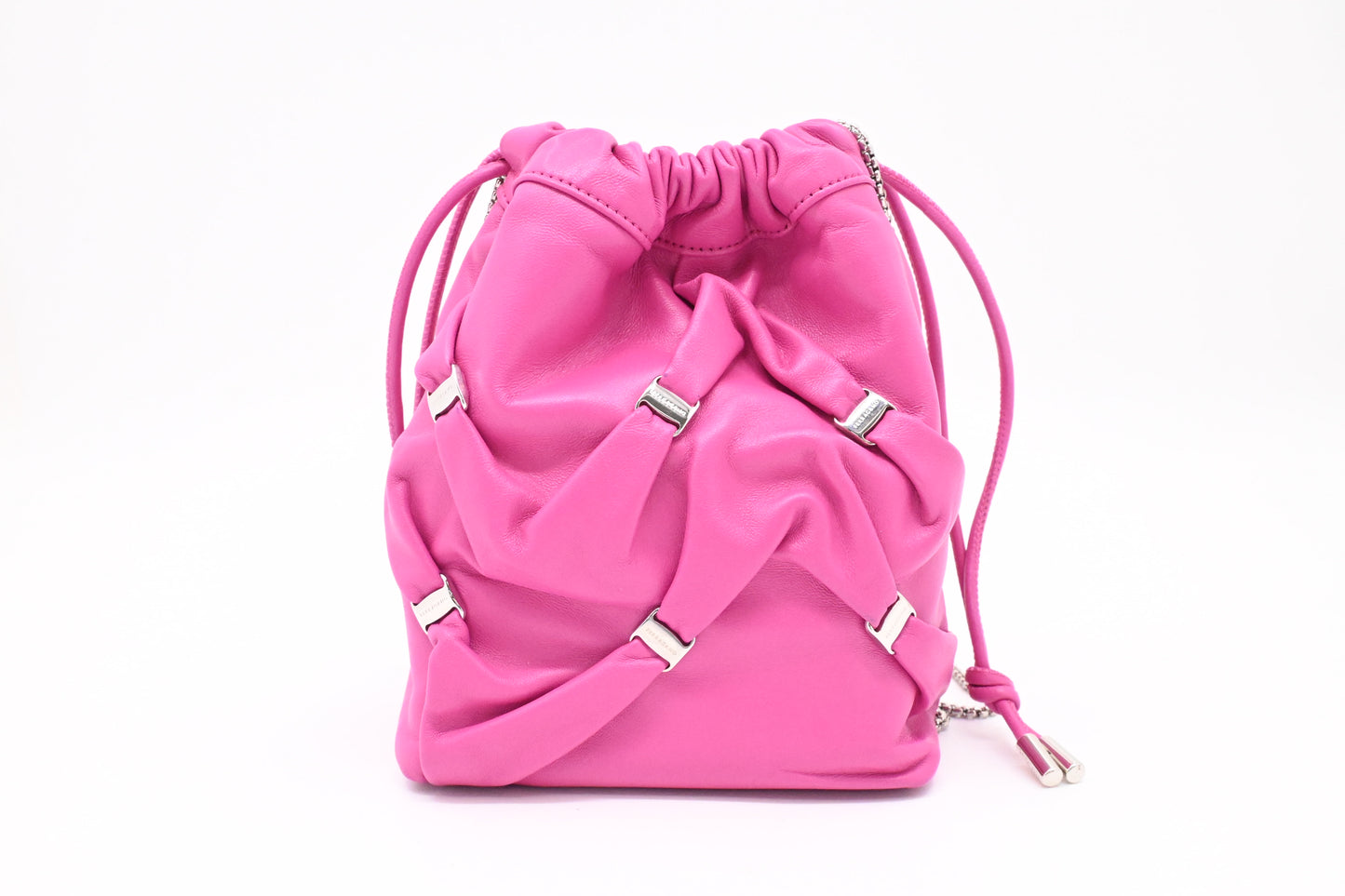 Ferragamo Small Bucket Bag in Fuchsia Leather