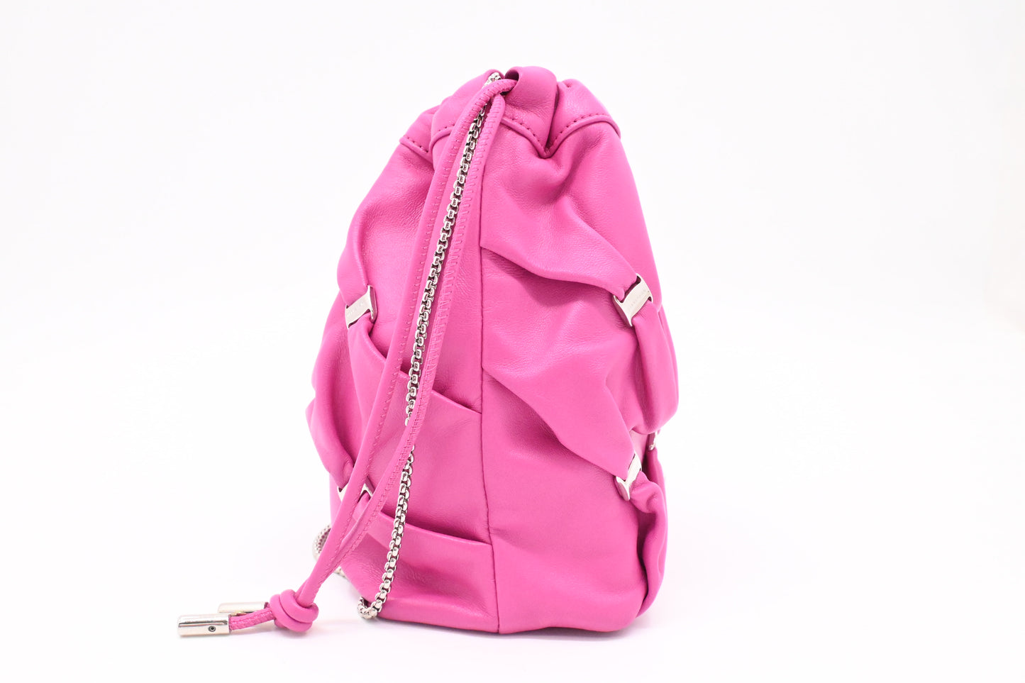 Ferragamo Small Bucket Bag in Fuchsia Leather
