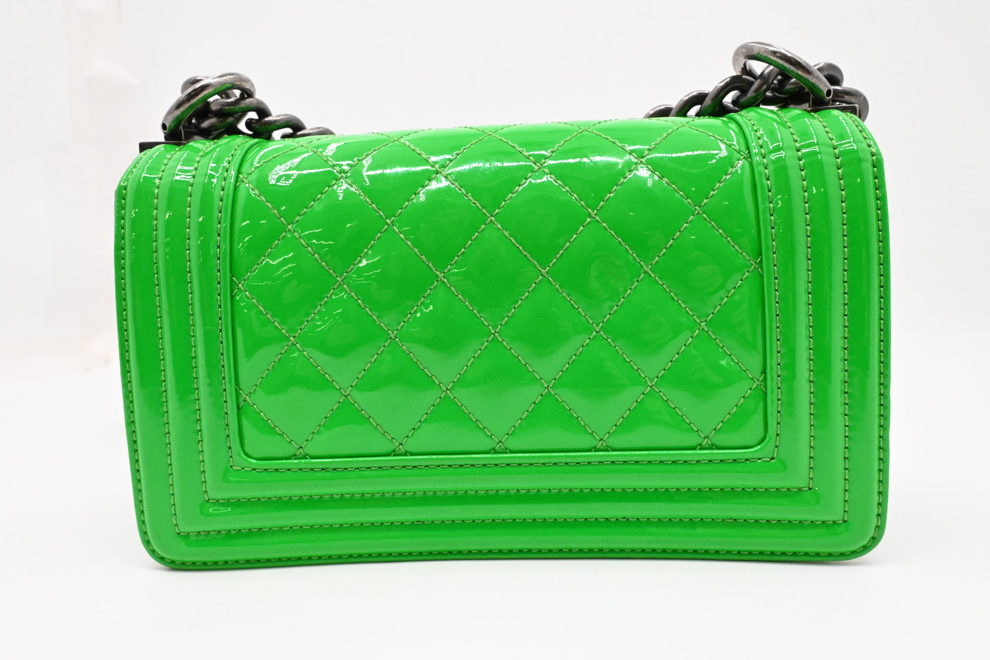 Chanel Small Boy in Green Patent Leather