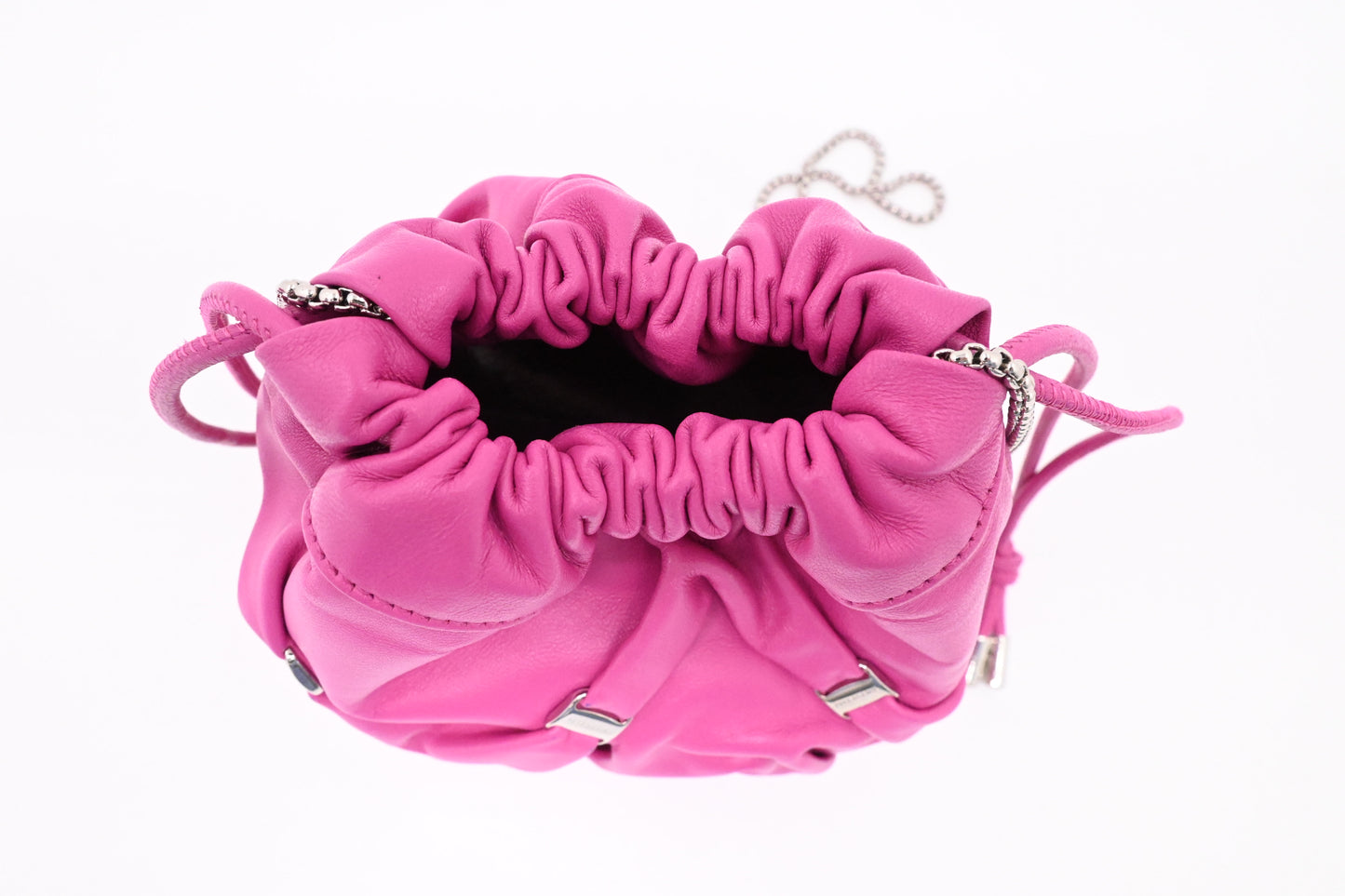 Ferragamo Small Bucket Bag in Fuchsia Leather
