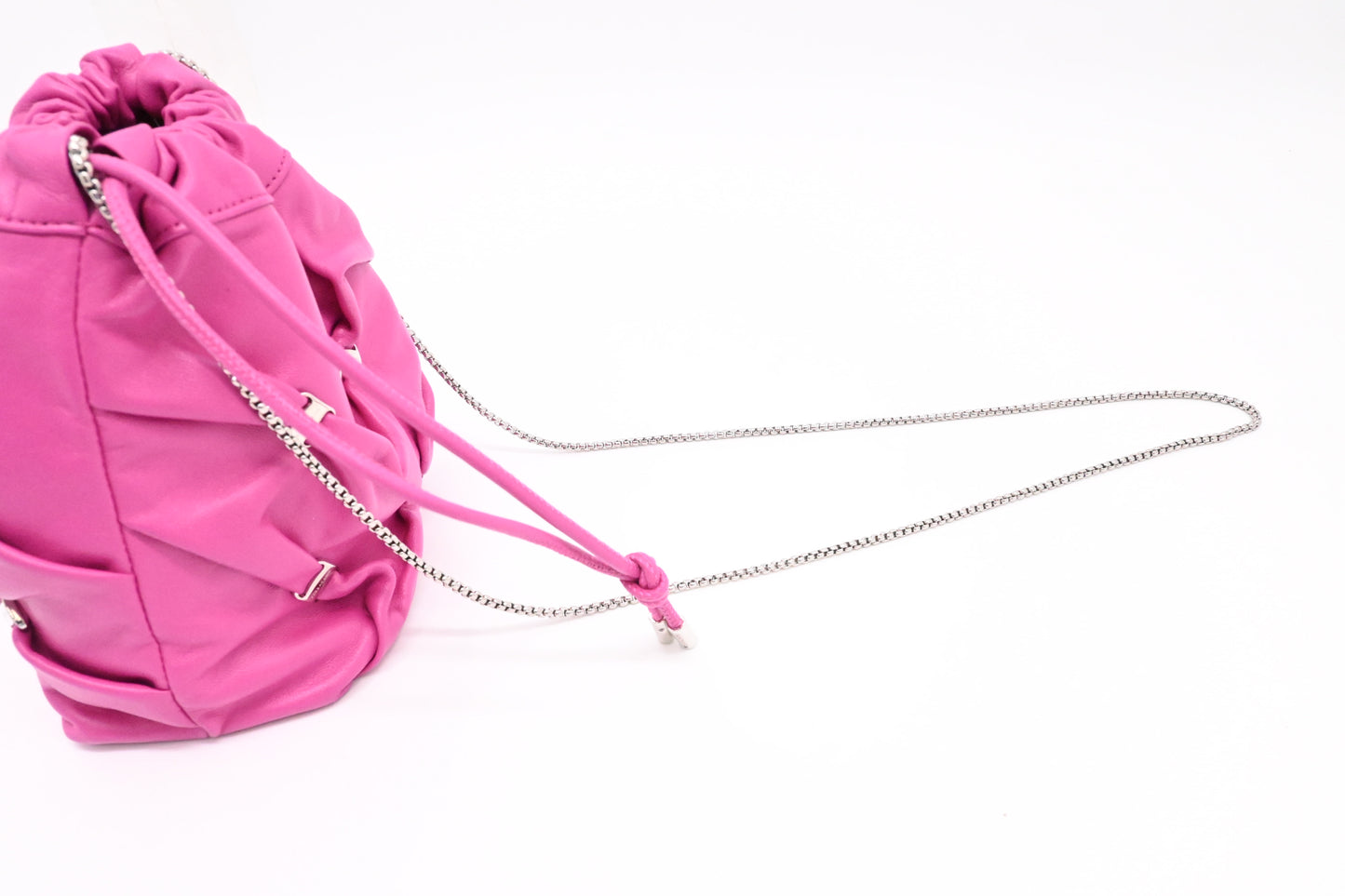 Ferragamo Small Bucket Bag in Fuchsia Leather