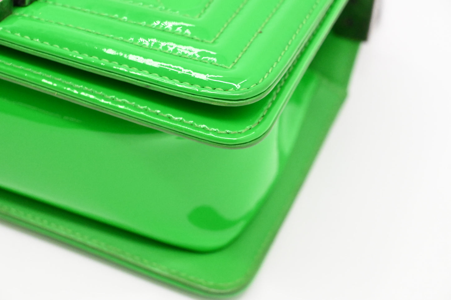 Chanel Small Boy in Green Patent Leather