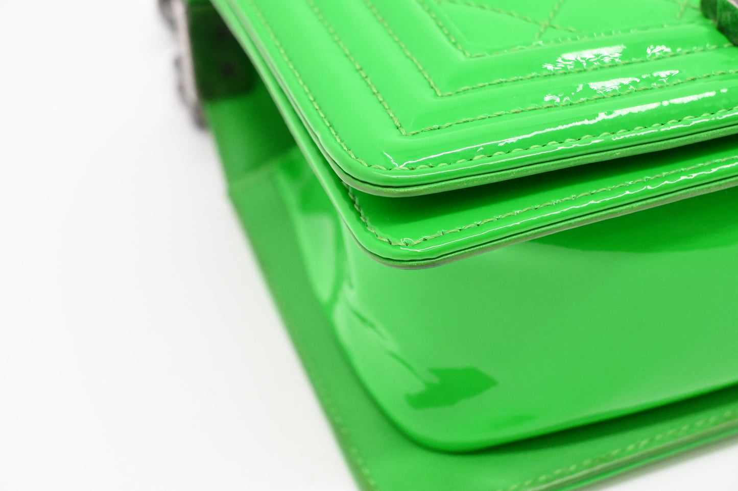 Chanel Small Boy in Green Patent Leather