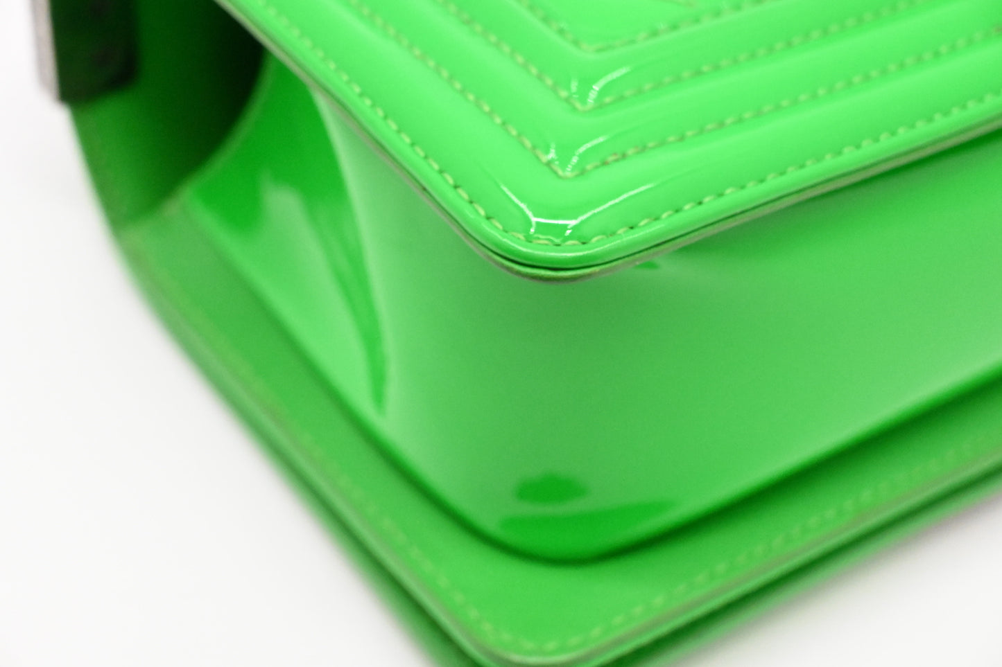Chanel Small Boy in Green Patent Leather