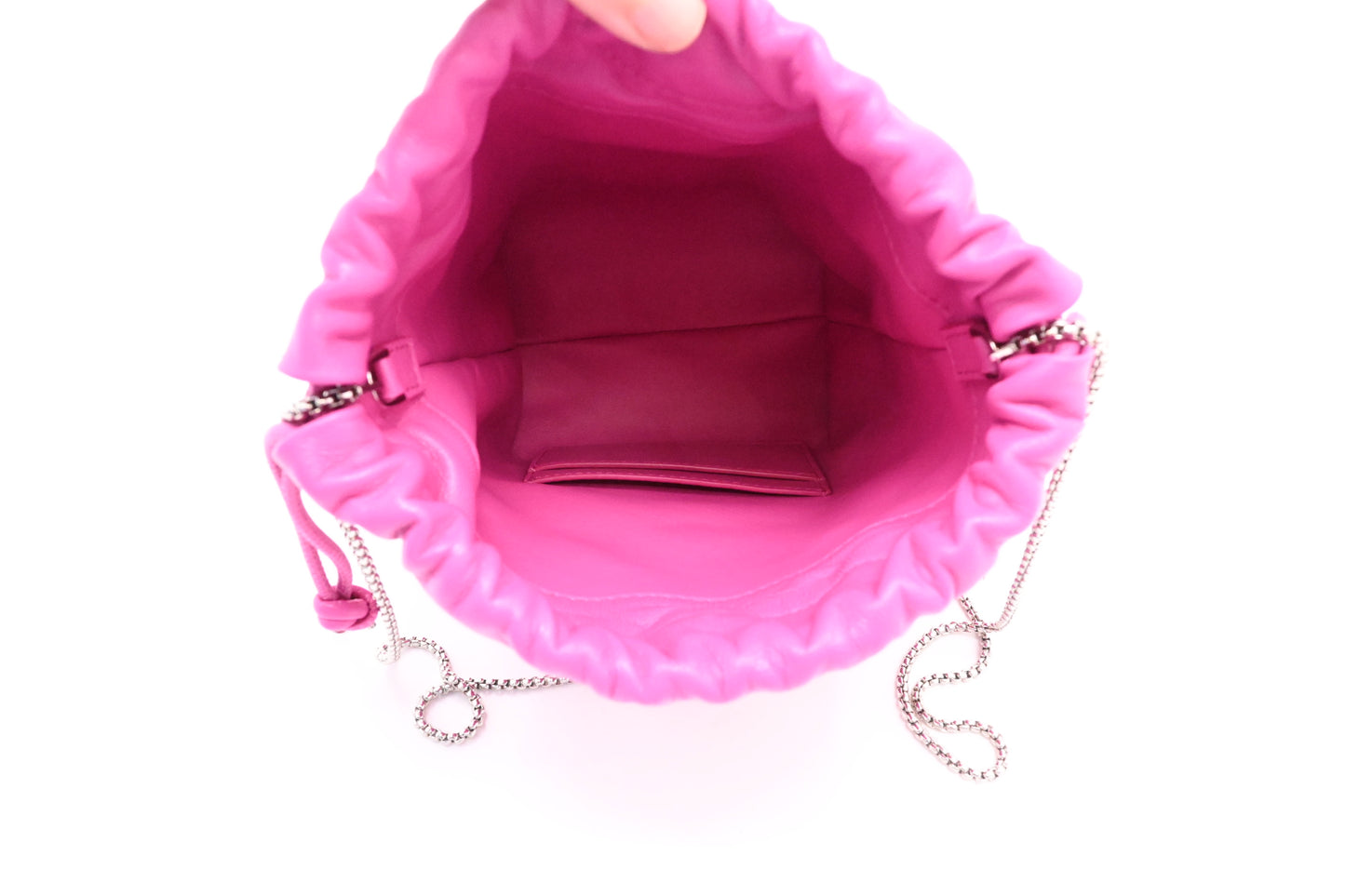 Ferragamo Small Bucket Bag in Fuchsia Leather