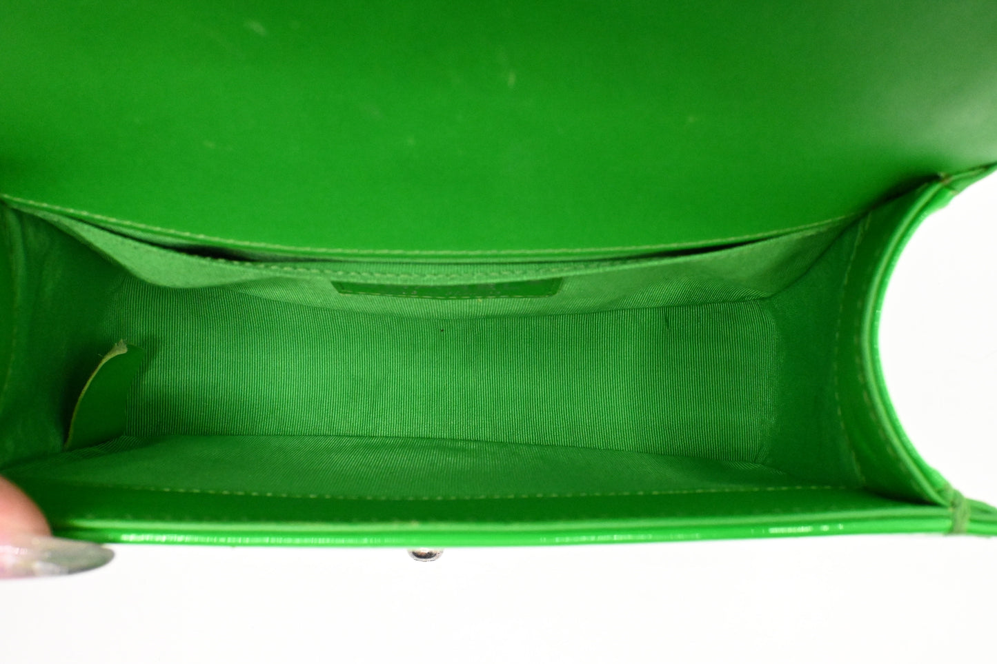 Chanel Small Boy in Green Patent Leather