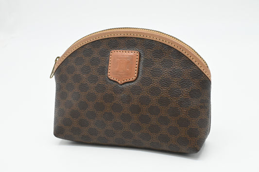 Celine Cosmetics Pouch in Macadam Canvas