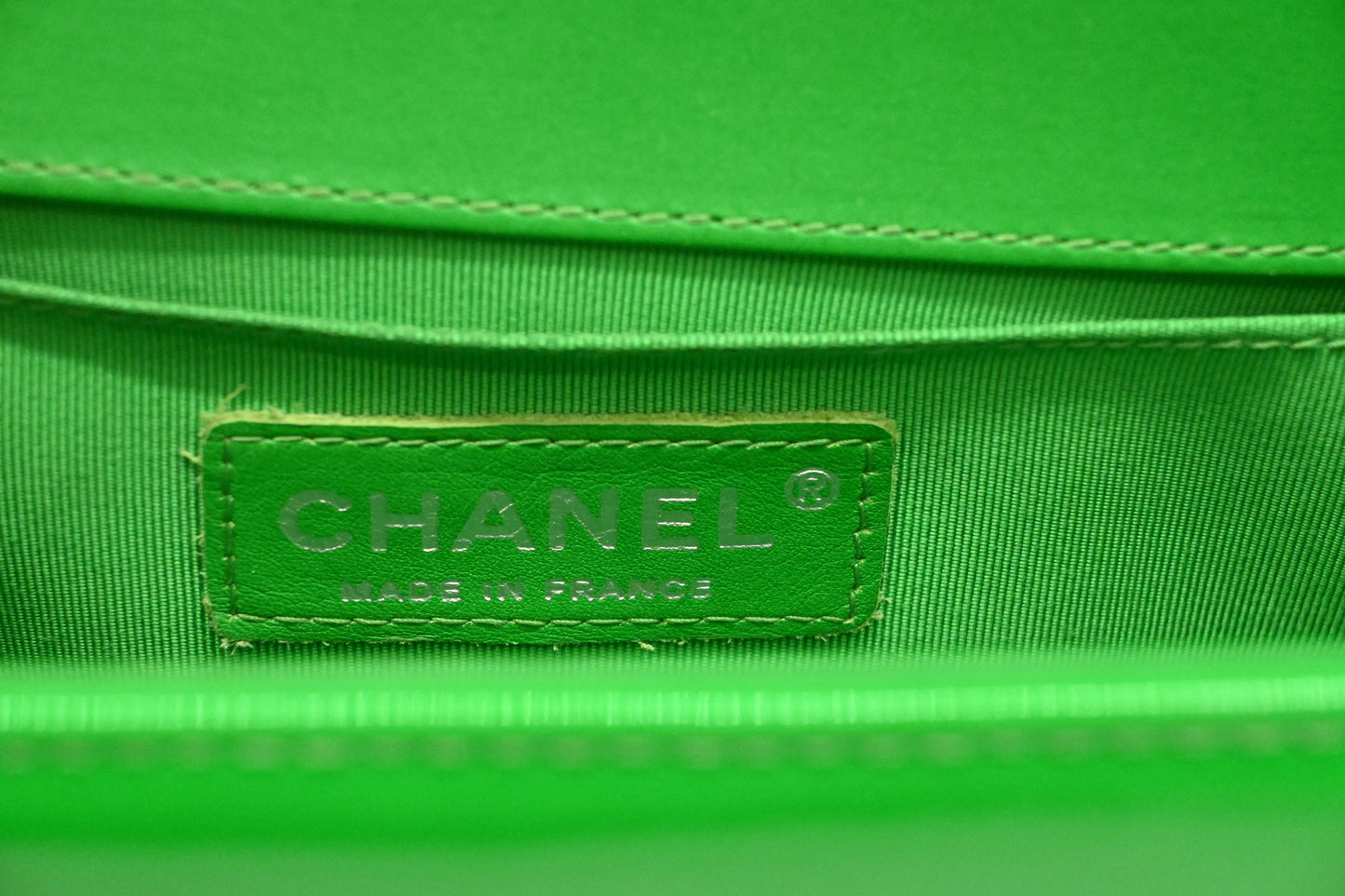 Chanel Small Boy in Green Patent Leather