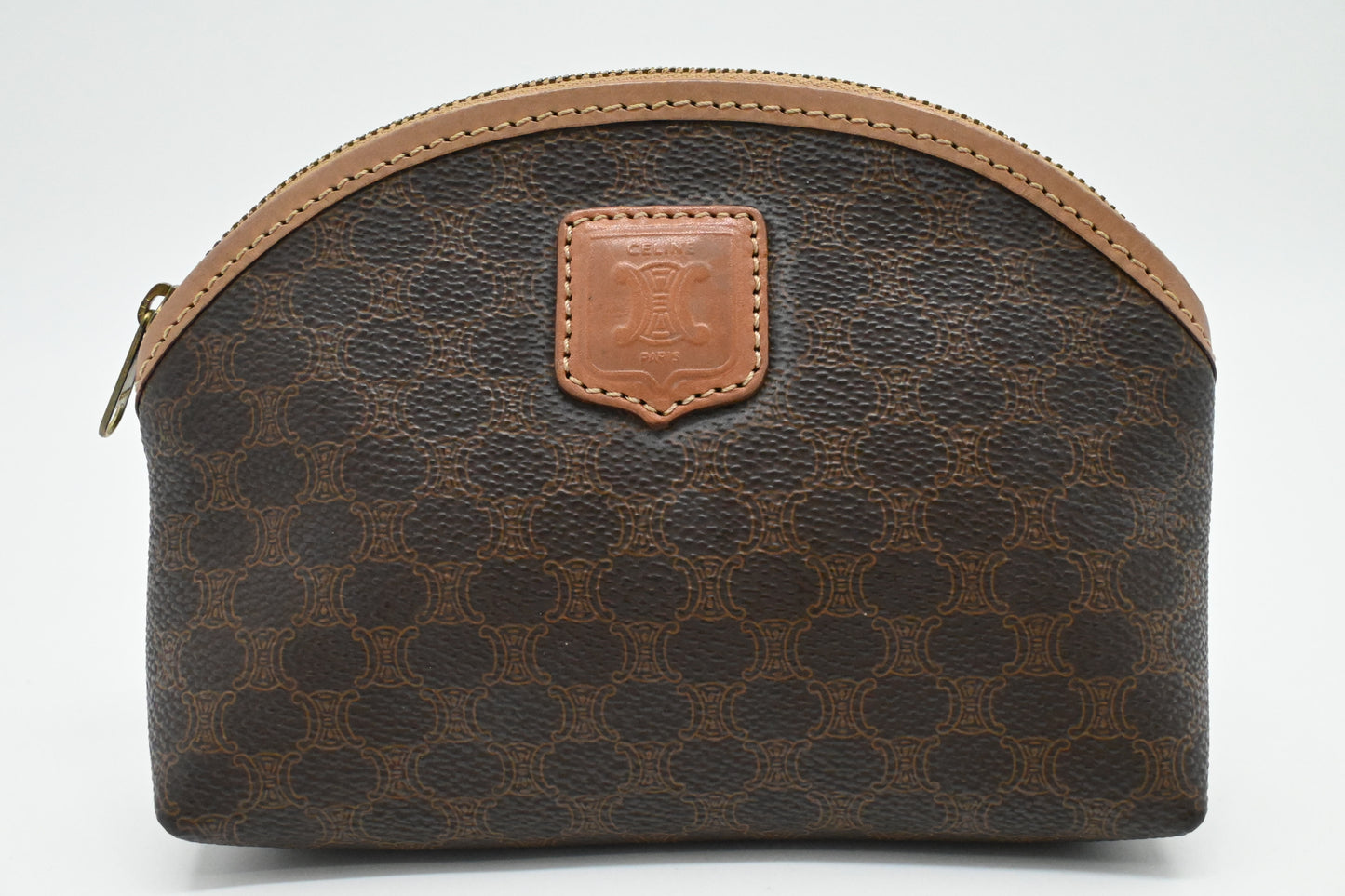 Celine Cosmetics Pouch in Macadam Canvas