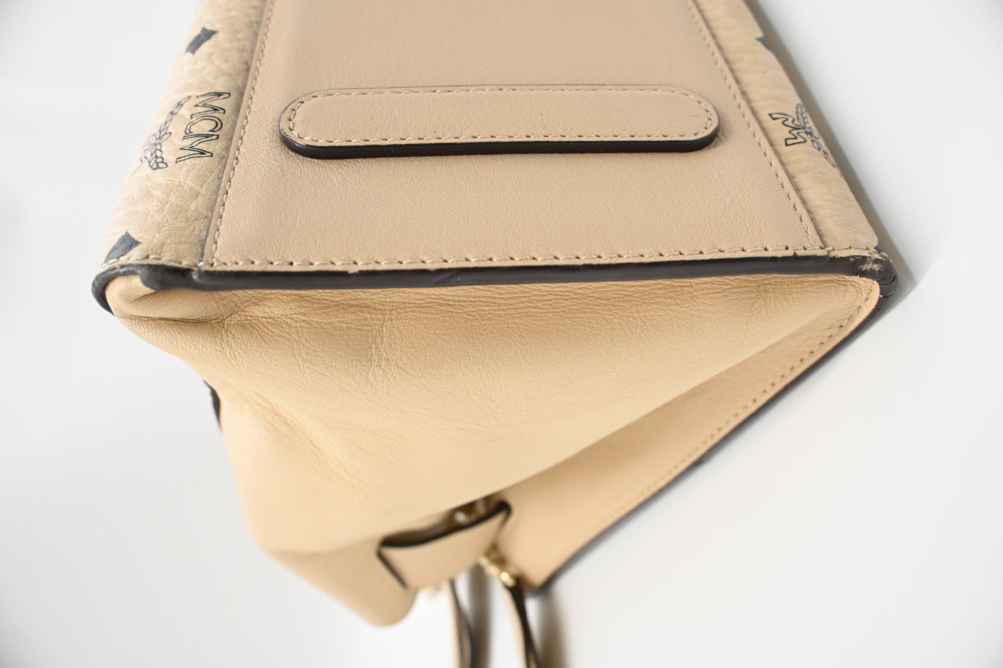 MCM Two Way Bag in Beige Visetos Canvas